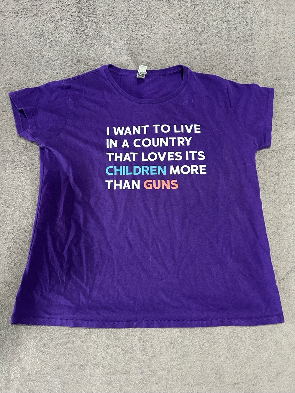 Purple Graphic Tee With Bold Statement
